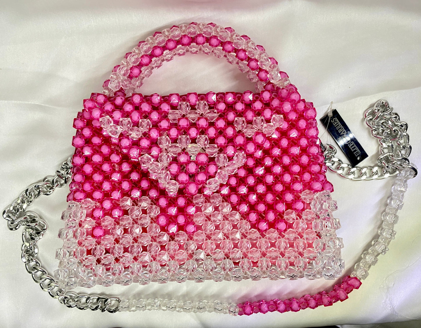 Glitz Aura bag with crystal bead strap – elegant design with timeless glam
