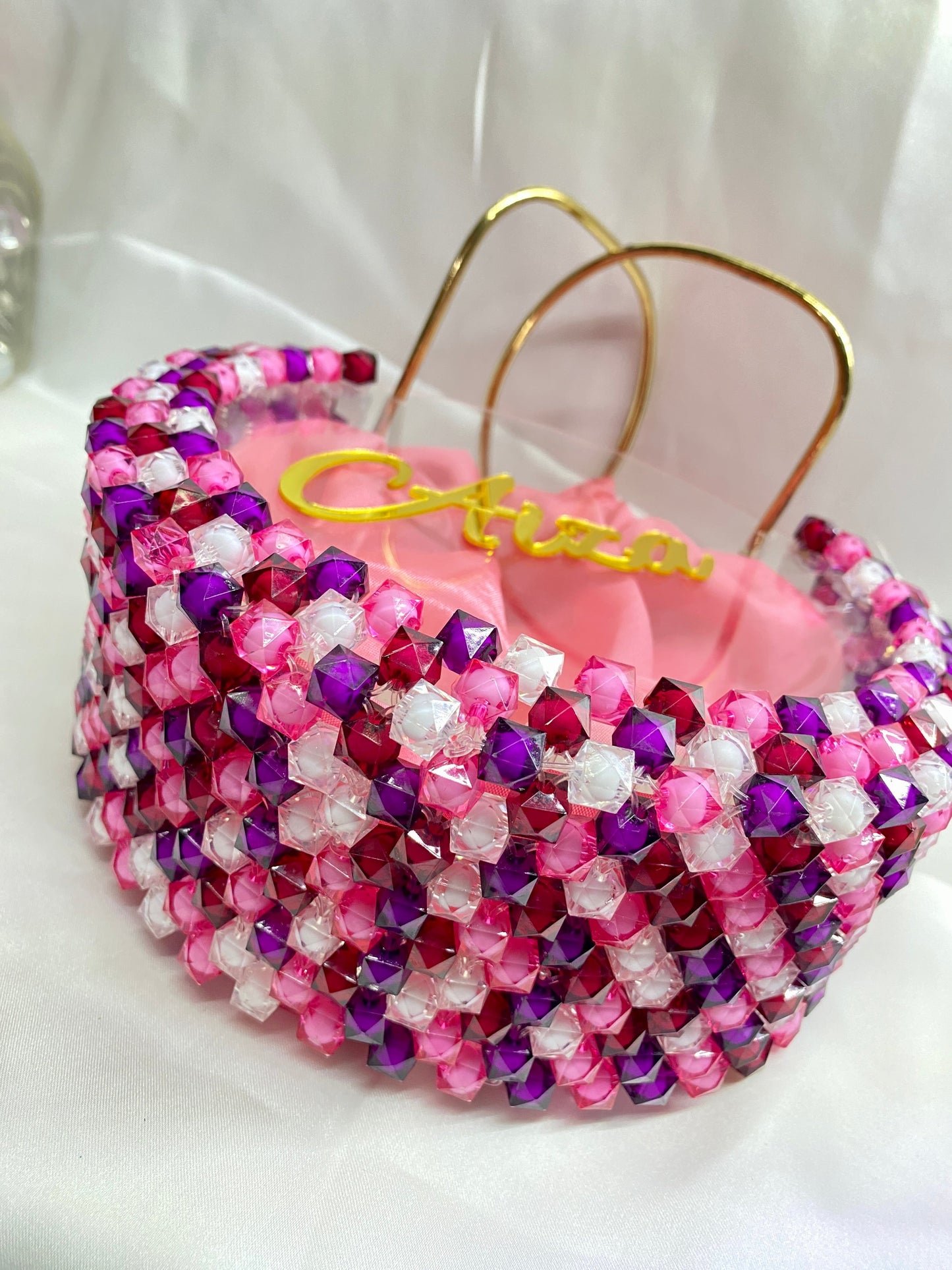 Side view of Round Vogue – crystal purse for formal events