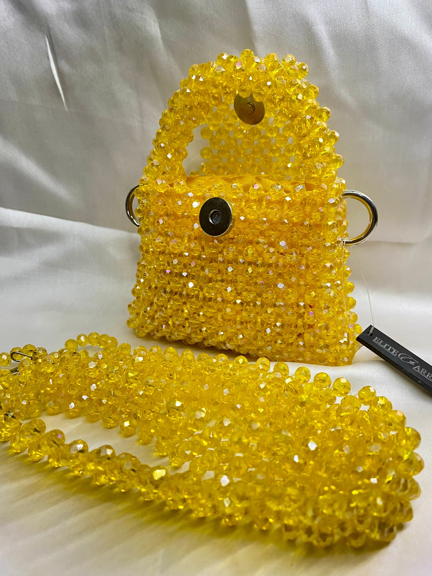 Luxury yellow green beaded purse – Celesté by Elite Carries