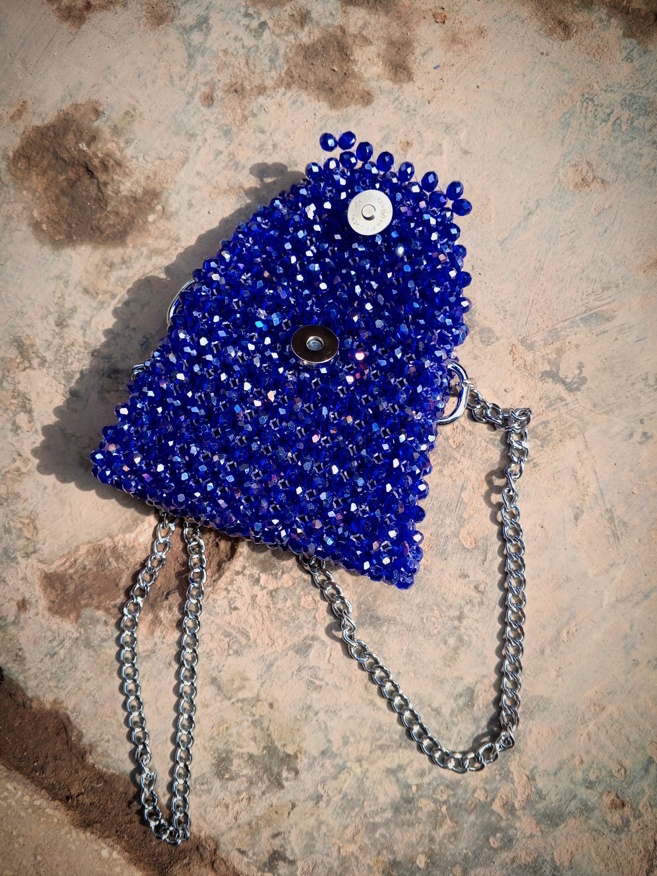 Handcrafted Celesté clutch in royal blue – wedding accessory