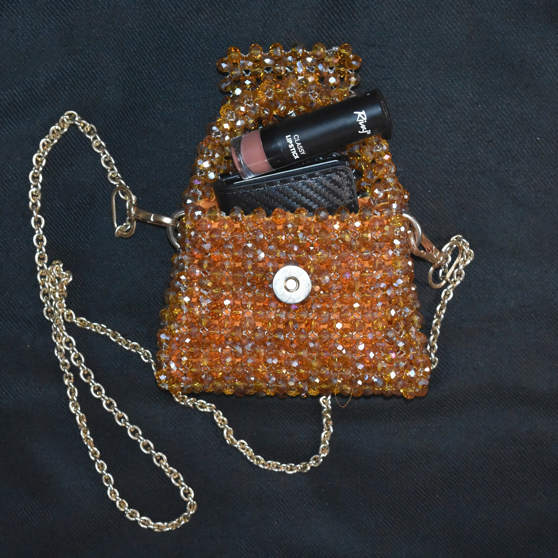 Golden Crystal Glam Bag by Elite Carries – Perfect for Bridal Looks, Parties, and Special Events