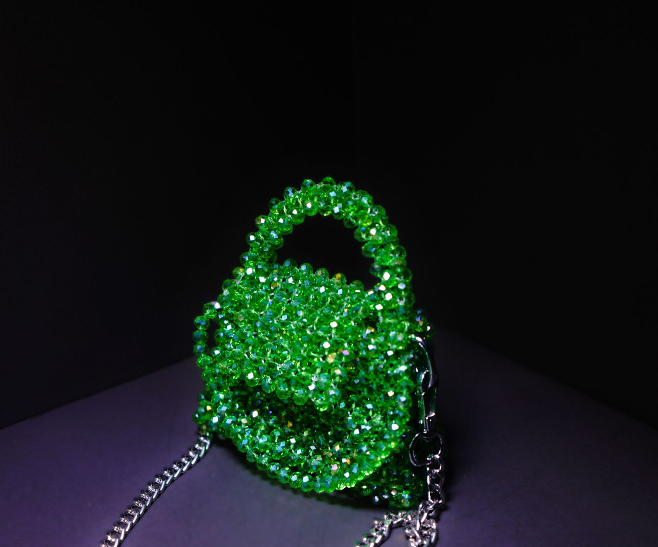 Handcrafted Green Crystal Bag by Elite Carries – A Perfect Gift for Birthdays, Weddings, and Special Moments