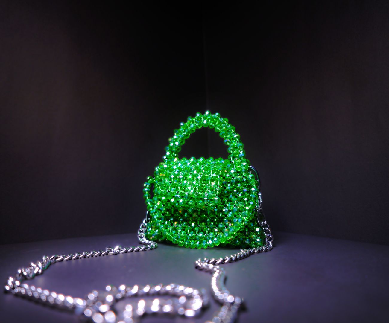 Elite Carries Green Crystal Sparkle Bag – Ideal for Bridal Outfits, Events, and as a Stylish Accessory