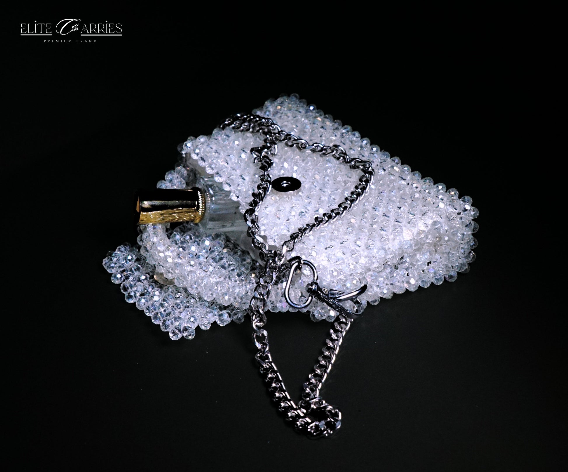 Elegant White Crystal Bag for Weddings and Parties