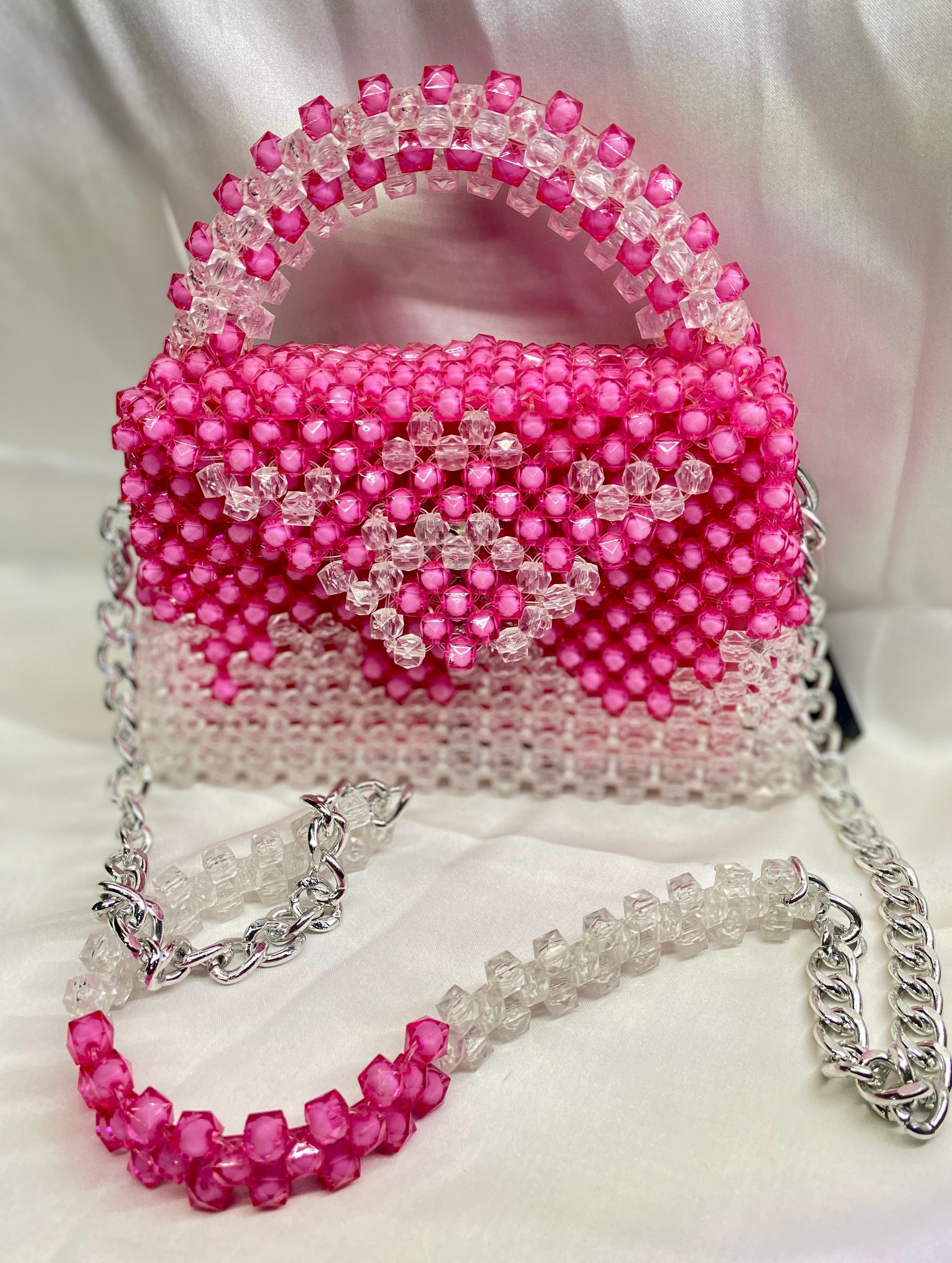 Side view of Glitz Aura beaded clutch – perfect for weddings and formal events