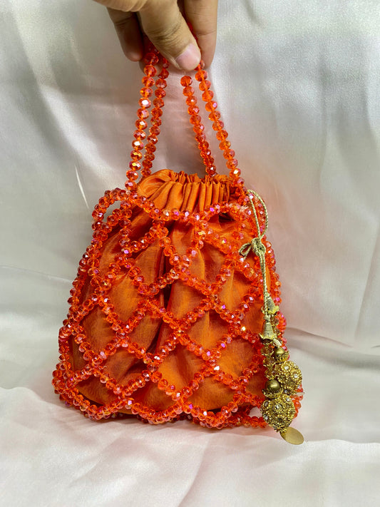 Noor Potli – Handmade bridal bag with crystal bead
