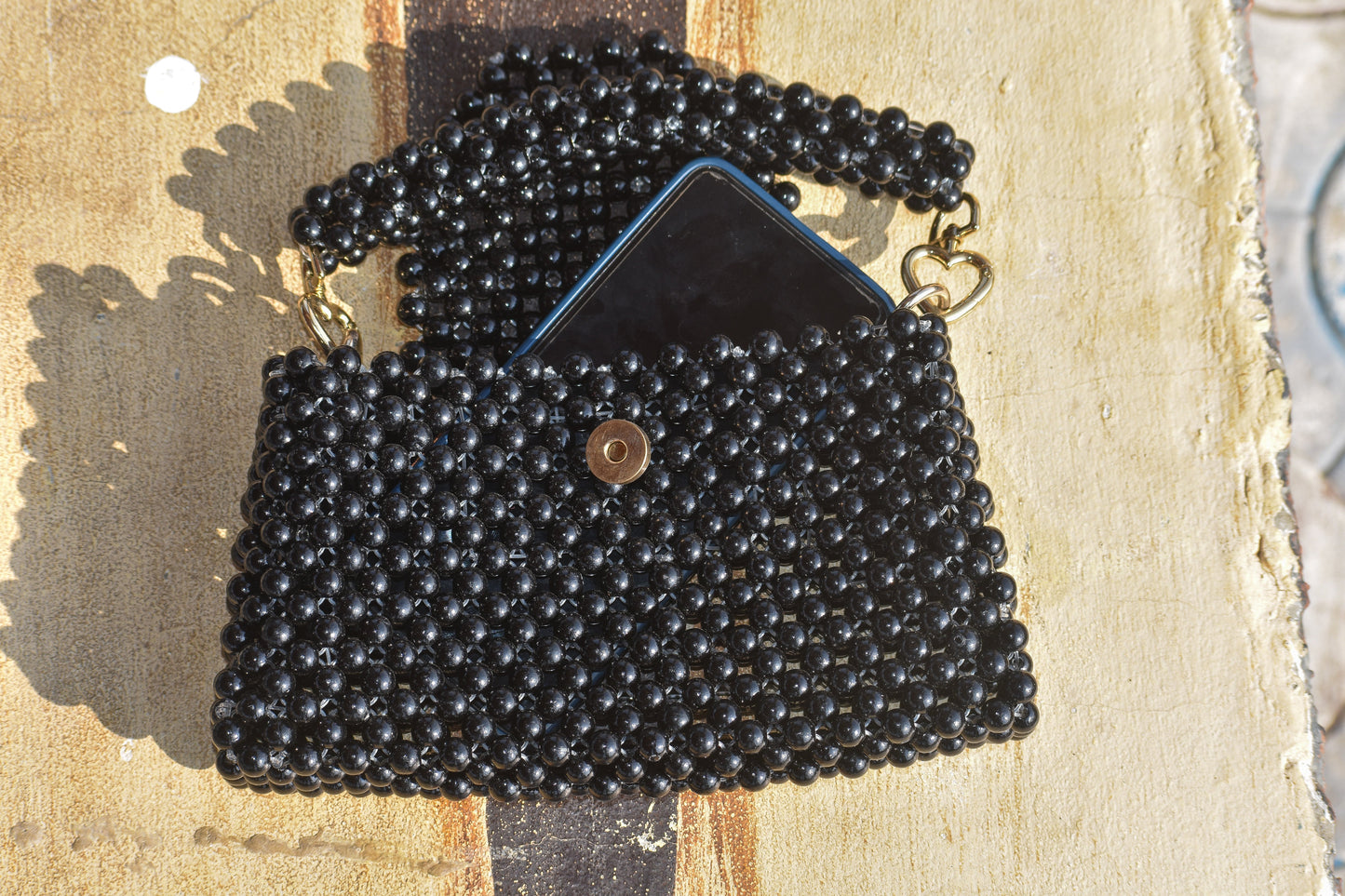 Buy Pearl Noir – Luxurious Black Handbag with Pearls