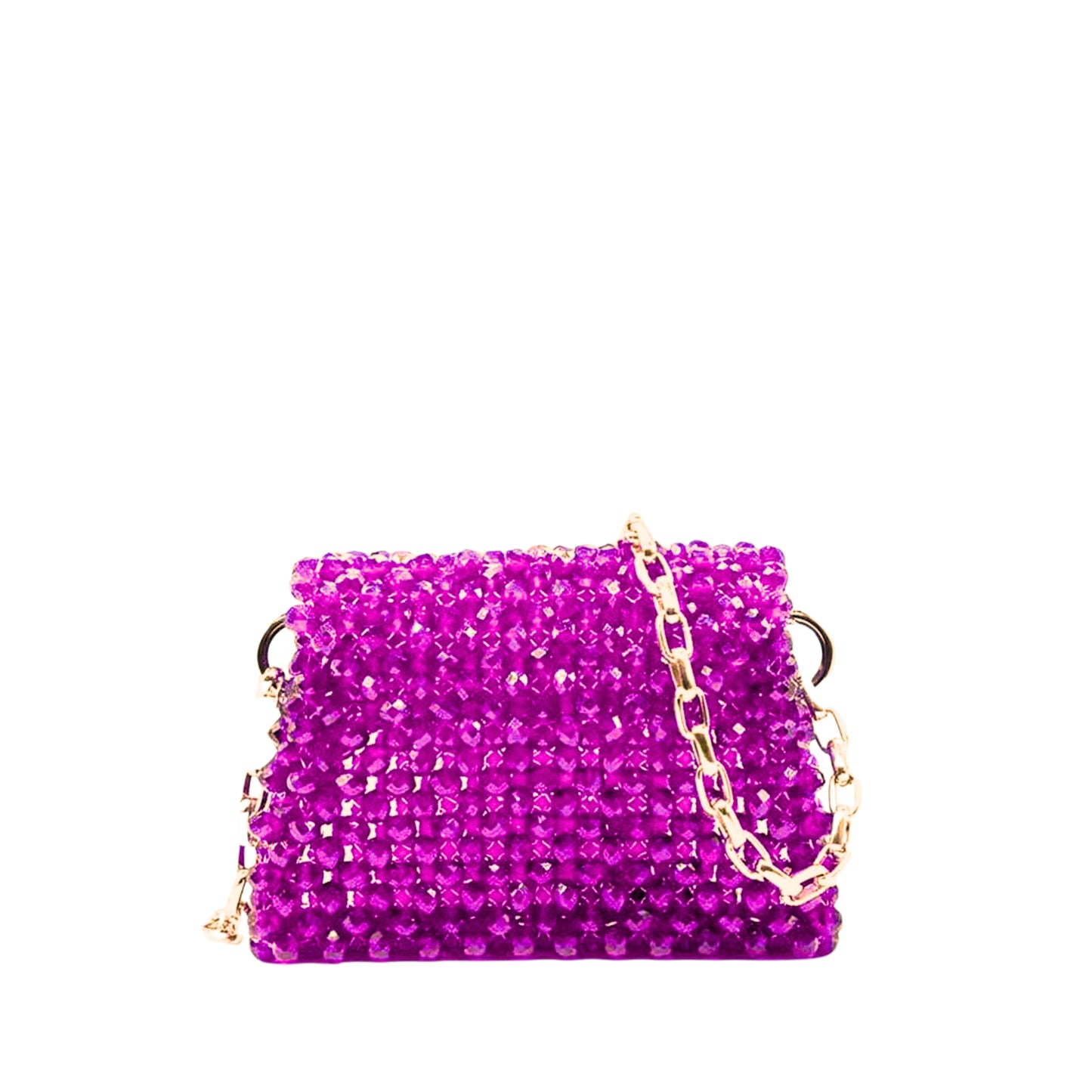 Stylish ladies' handbag in vibrant red beads, ideal for parties and events