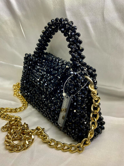 Zeenat Crystal Luxe Clutch – Black – Handmade by Elite Carries