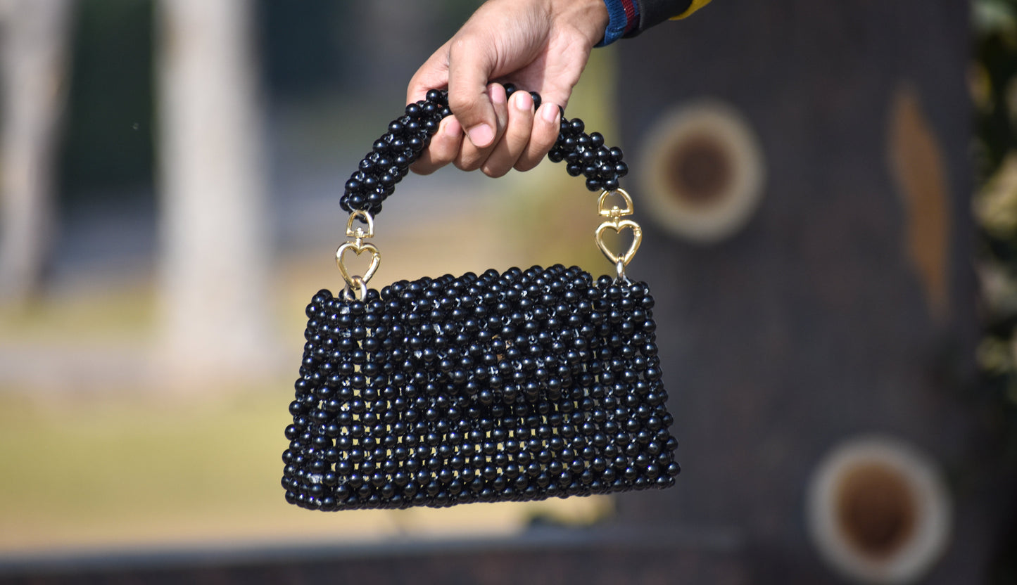 Pearl Noir Black Handbag