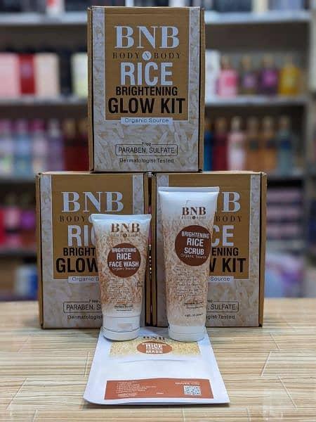 Brightening Rice Facial Kit - 3 Pcs Exfoliator, Face Wash & Mask Set
