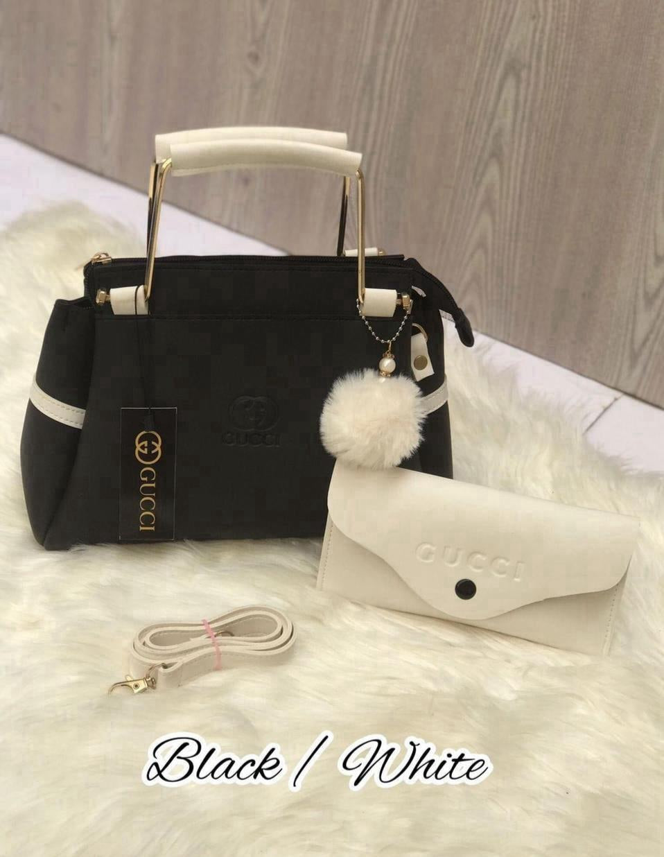 Gucci 2 Pc Girl's Rexine Plain Hand Bag Set