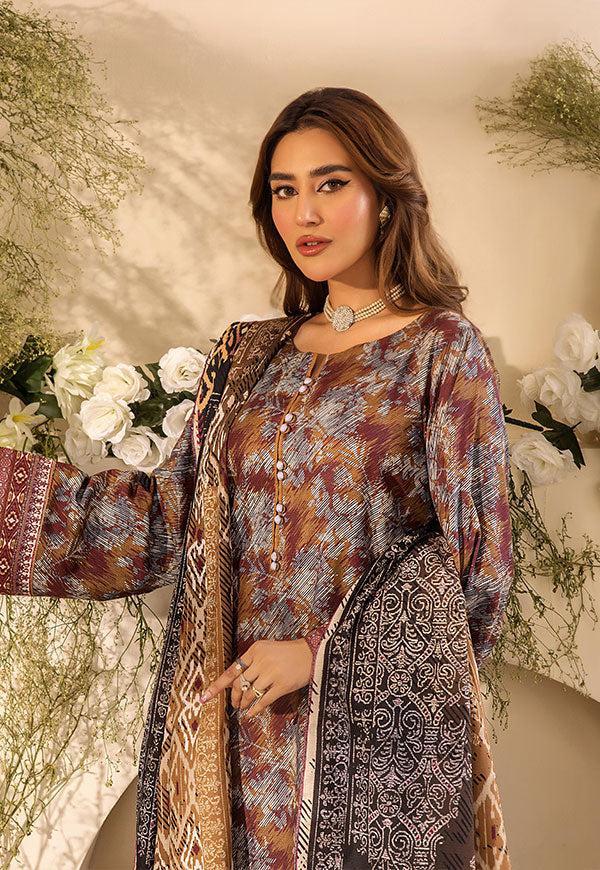 3 Pc Digital Printed Suit By Safwa Brand