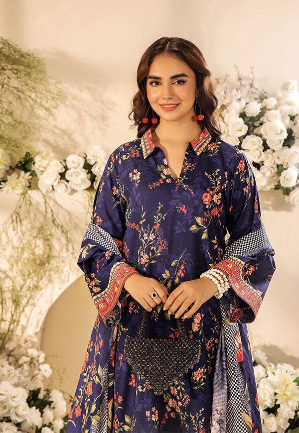 3 Pc Digital Printed Suit By Safwa Brand