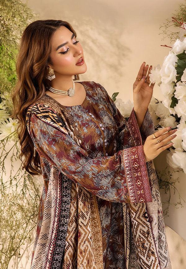 3 Pc Digital Printed Suit By Safwa Brand