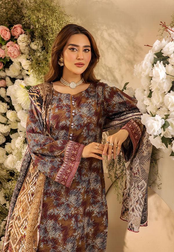 3 Pc Digital Printed Suit By Safwa Brand