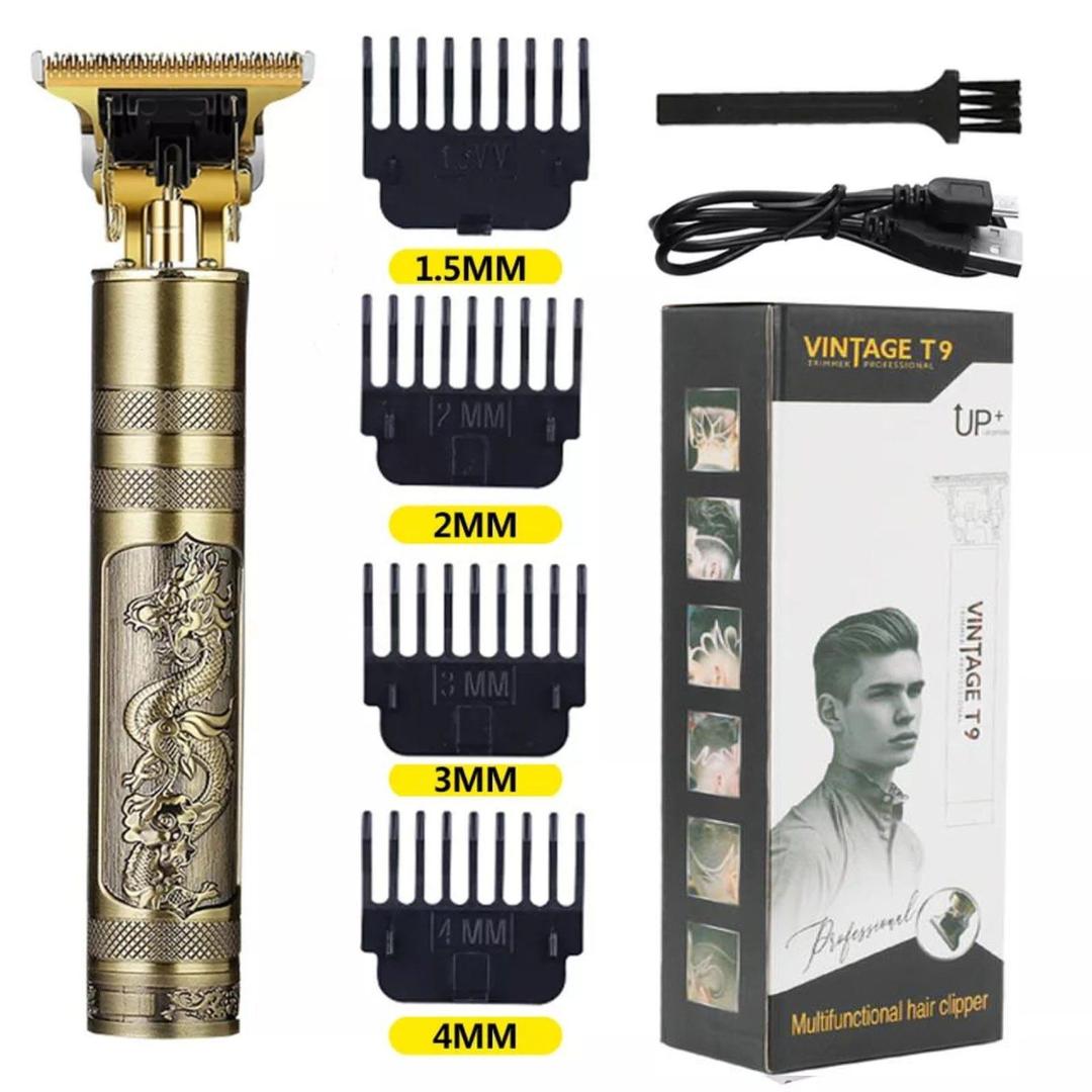 Unisex Gold Metal Hair Trimmer with 4 Sharp Blades – Fast Charging, Zero Oil Head Design