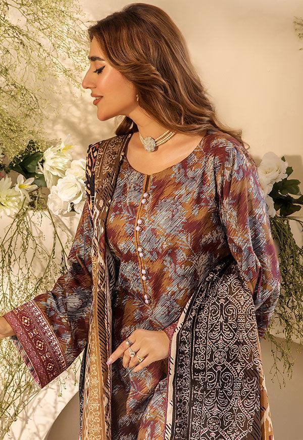 3 Pc Digital Printed Suit By Safwa Brand