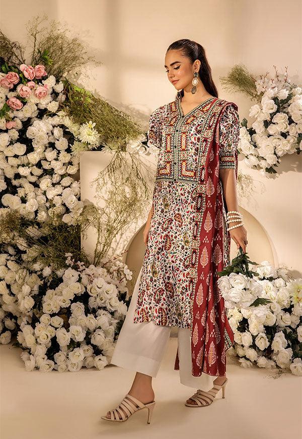 3 Pc Digital Printed Suit By Safwa Brand