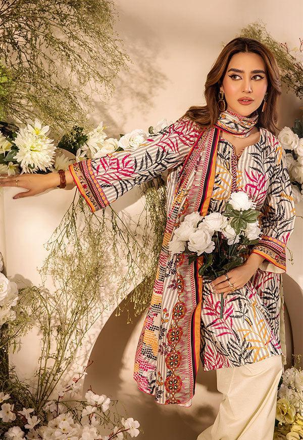 3 Pc Digital Printed Suit By Safwa Brand