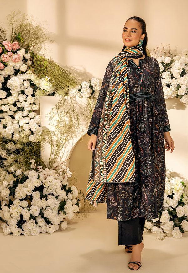 3 Pc Digital Printed Suit By Safwa Brand