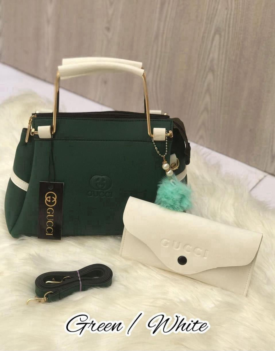 Gucci 2 Pc Girl's Rexine Plain Hand Bag Set