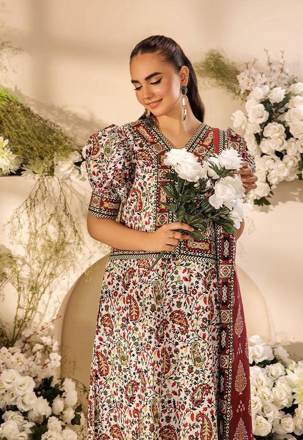 3 Pc Digital Printed Suit By Safwa Brand