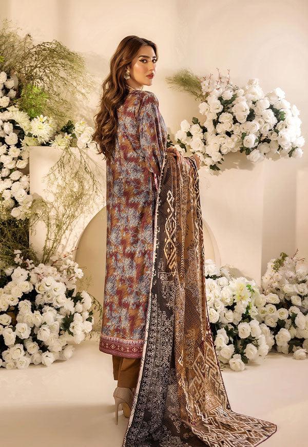 3 Pc Digital Printed Suit By Safwa Brand