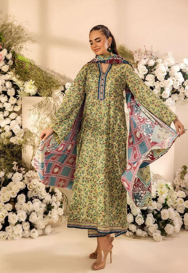 3 Pc Digital Printed Suit By Safwa Brand